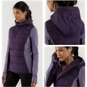 Lululemon Fluff Off Pullover Womens 8 Purple Puffer 800 Down Fill Puffer Jacket